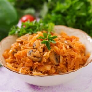 Grybų ir kopūstų troškinys žiemai