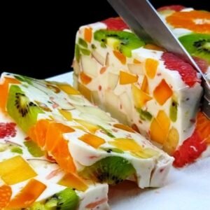 Vaisių desertas be želatinos ir kepimo